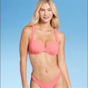 Shade & Shore Pink Full-Coverage Bra with Underwire Support